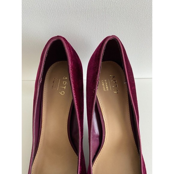 Apt 9 Womens Velvet Pumps Heels Stilettos Burgundy Deep Pink Red Size 10M - Picture 9 of 10
